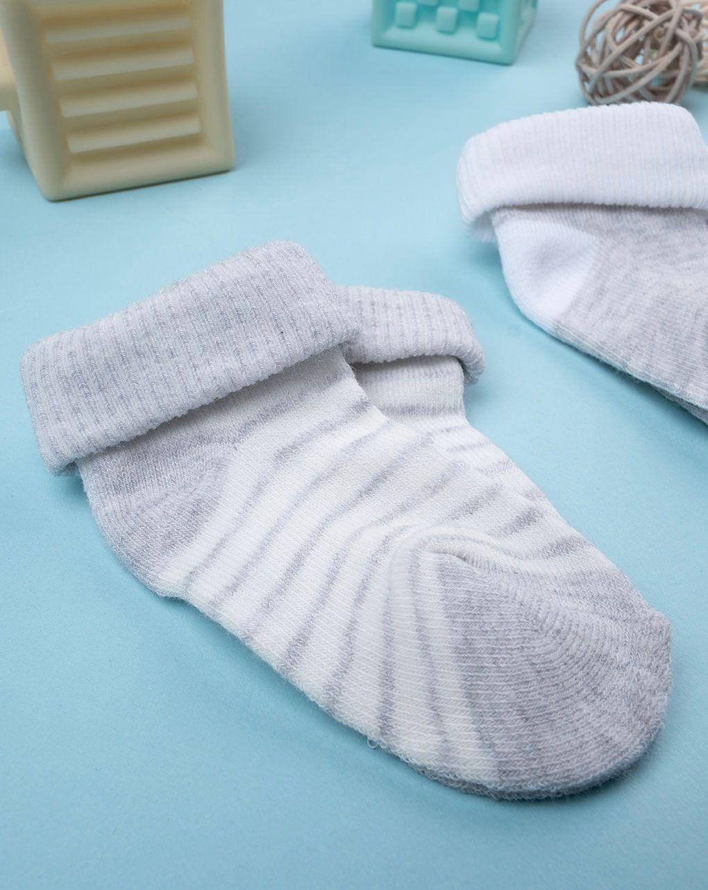 Pack 2 calzini bimbo bianco e grigio