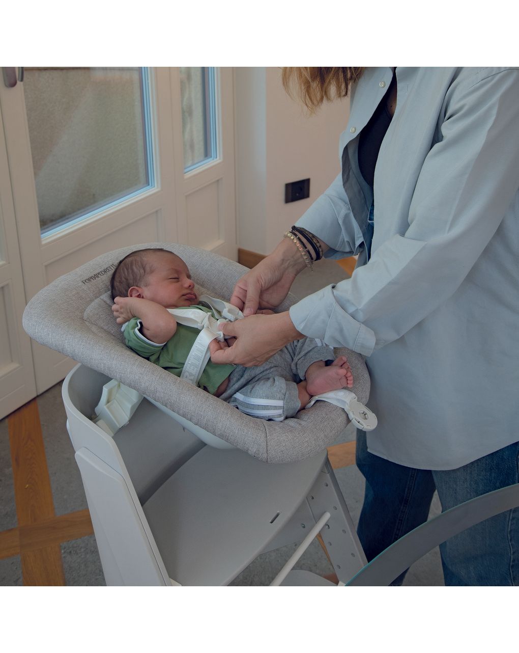 Sdraietta mignon per sedia evolutiva stile e tiramisù  grey melange - foppapedretti