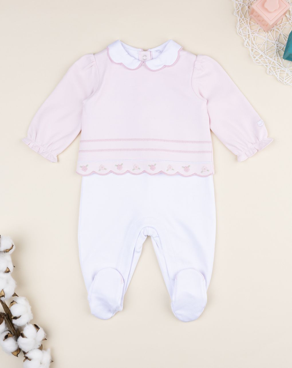 Tutina bimba bicolor rosa/bianco