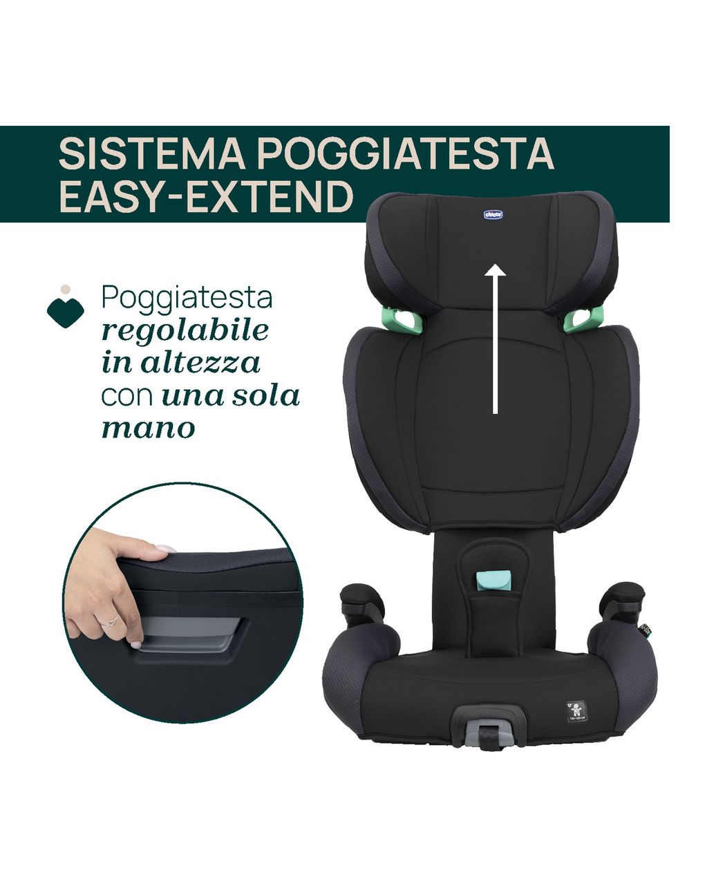 Seggiolino auto quizy i-size black (100–150 cm) - chicco
