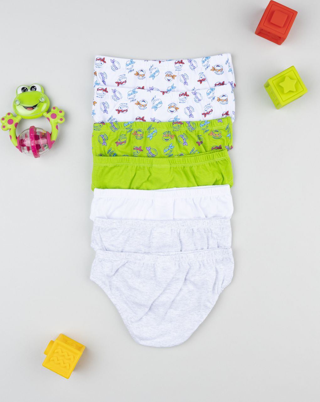 Pack 7 slip bimbo tartarughe