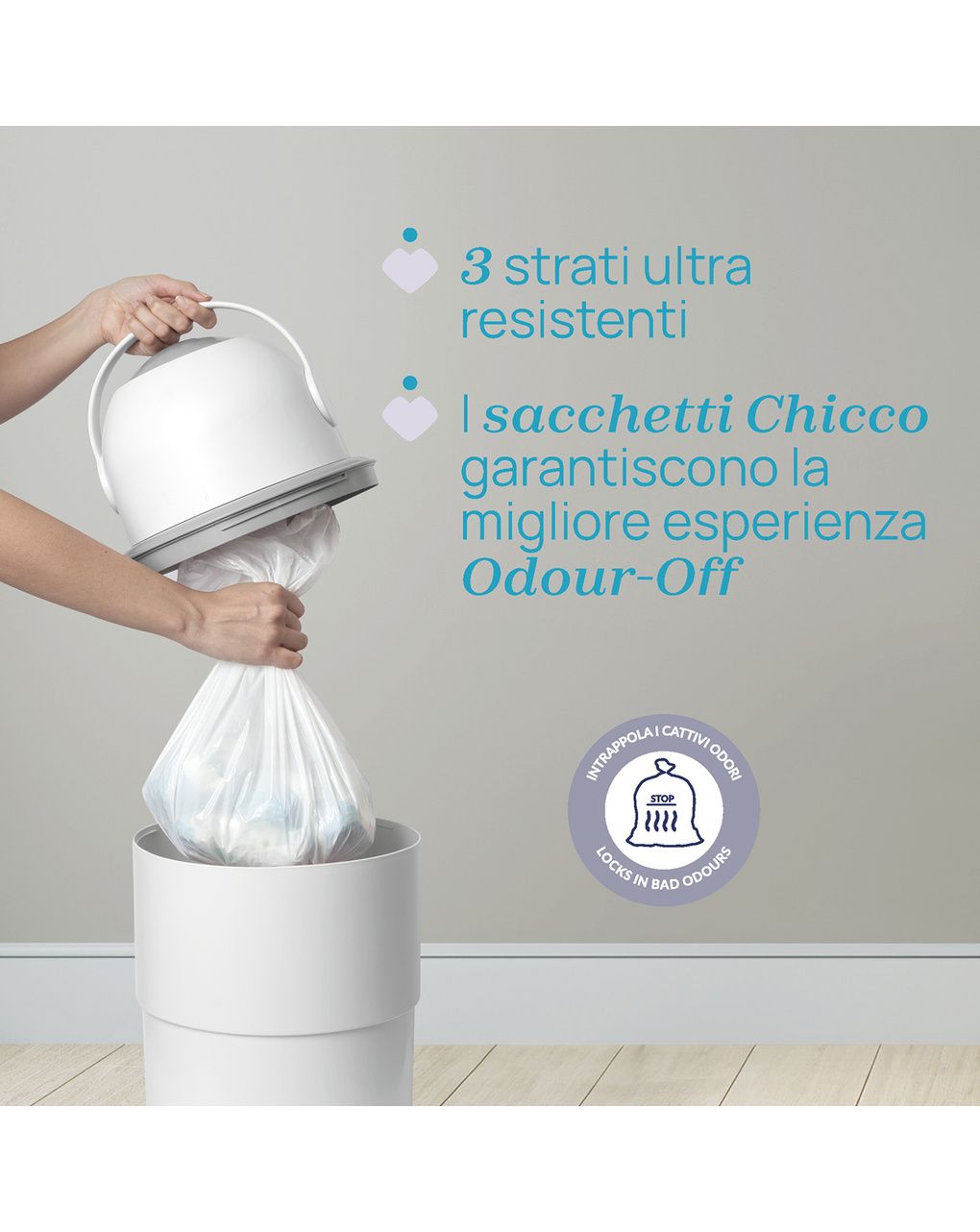 Sacchetti per pattumiera telescopica 15x3 - chicco