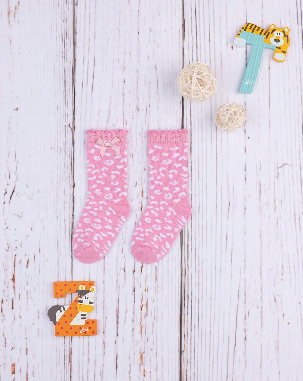 Pack 2 gambaletti bimbo rosa organic cotton