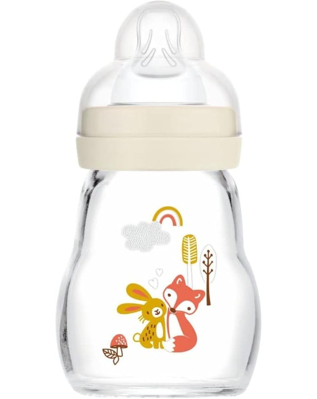 Biberon feel good 170 ml in vetro +0 mesi con tettarella misura 1, neutro - mam