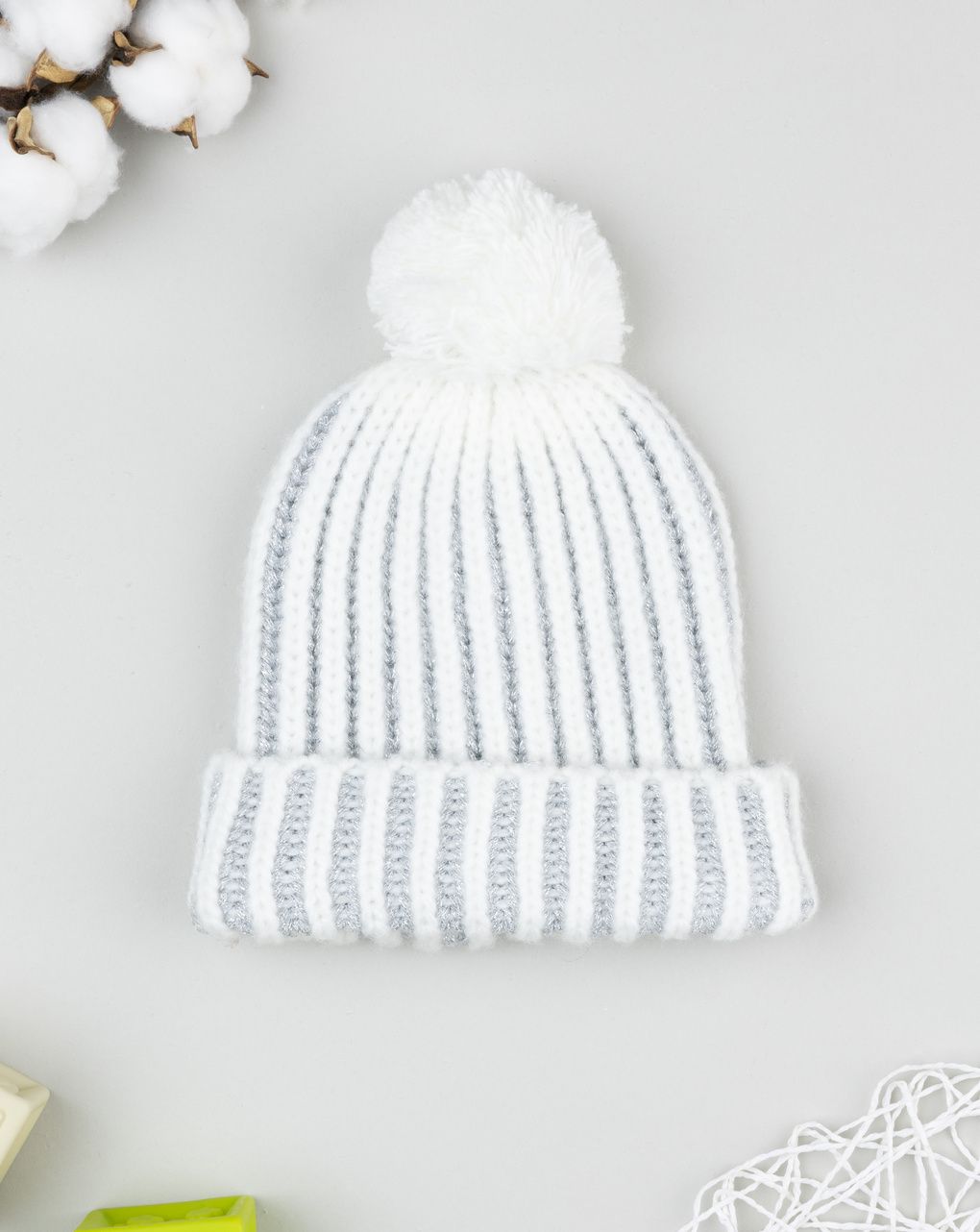 Berretto bimba grigio con lurex