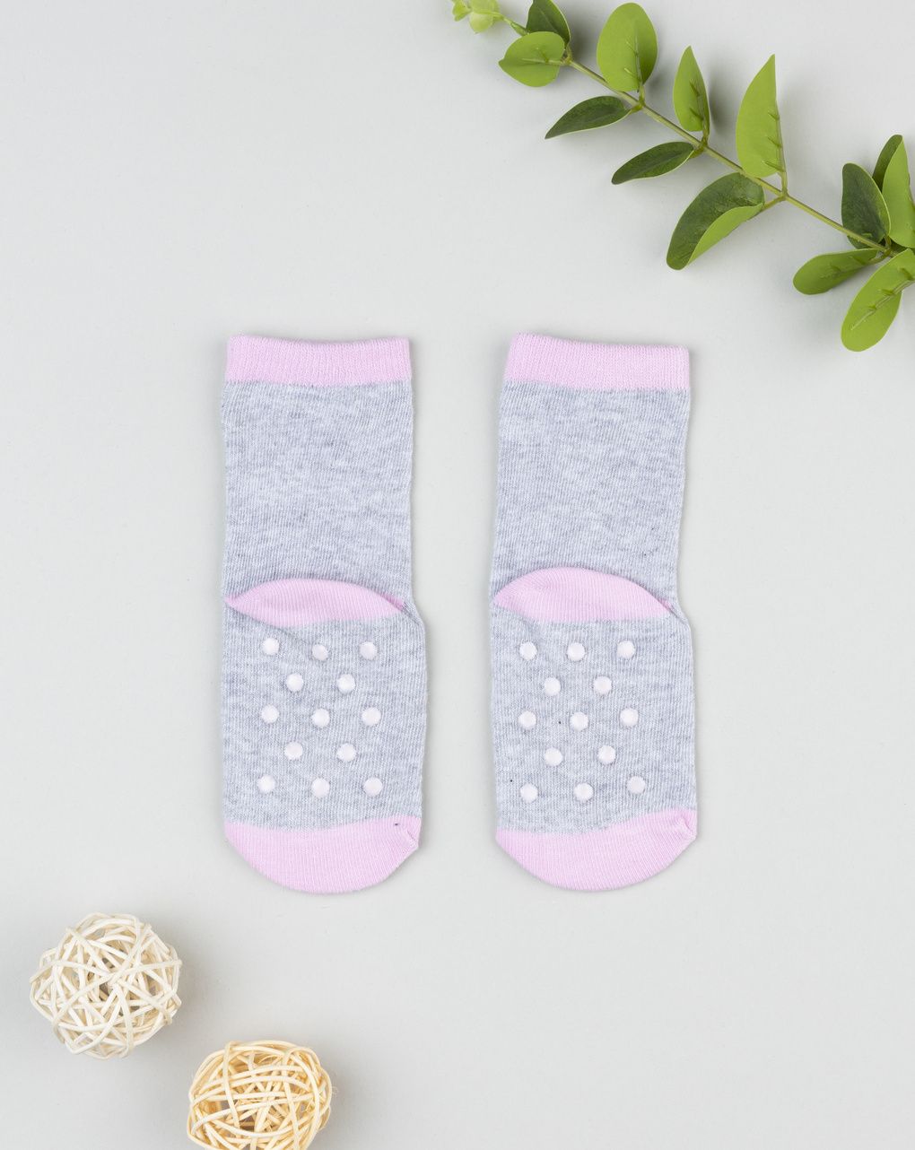 Antiscivolo bimba grigi gattino