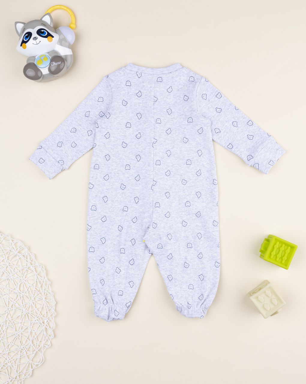 Tutina bimbo grigia orsetti allover