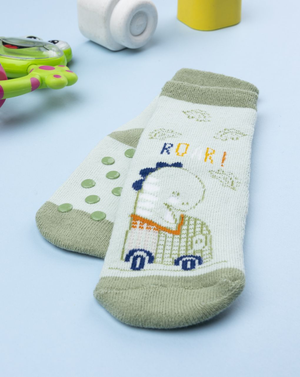 Antiscivolo bimbo verde dino