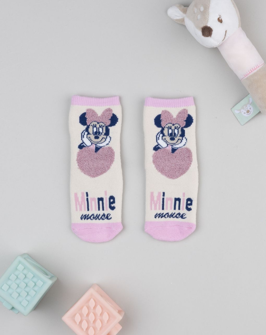 Antiscivolo bimba panna/rosa minnie