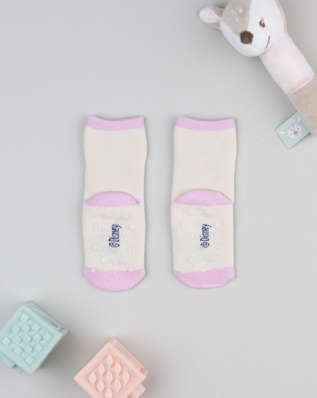 Antiscivolo bimba panna/rosa minnie