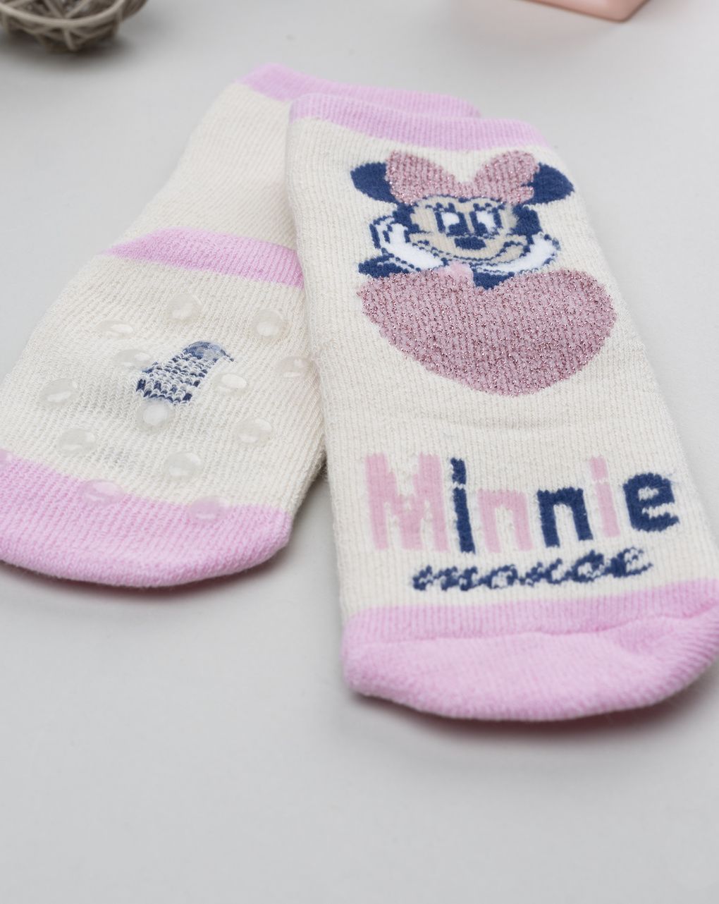 Antiscivolo bimba panna/rosa minnie