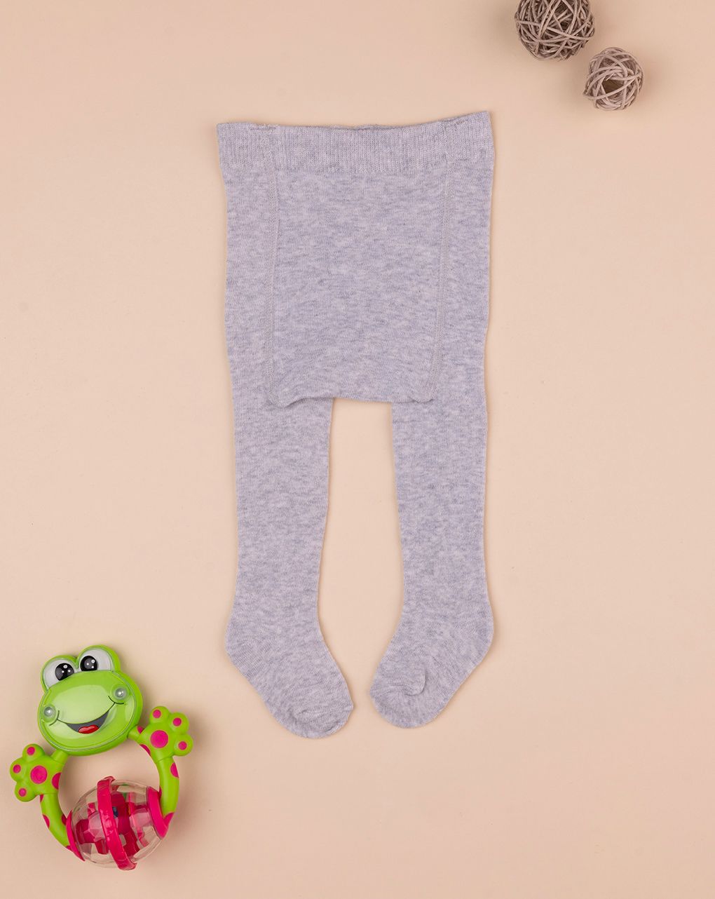 Collant in cotone grigio chiaro mélange