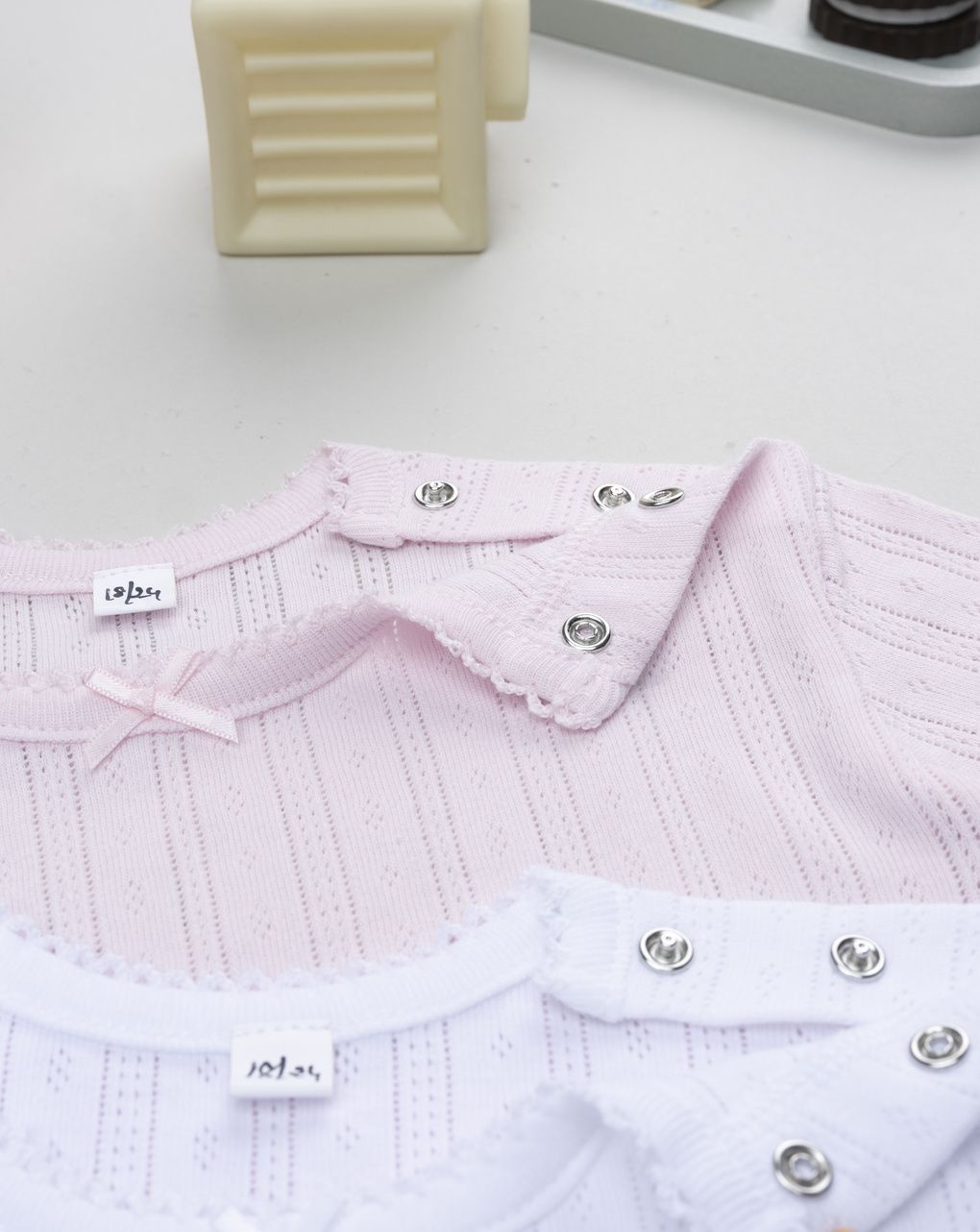 Pack 2 body bimba bianco/rosa maniche corte