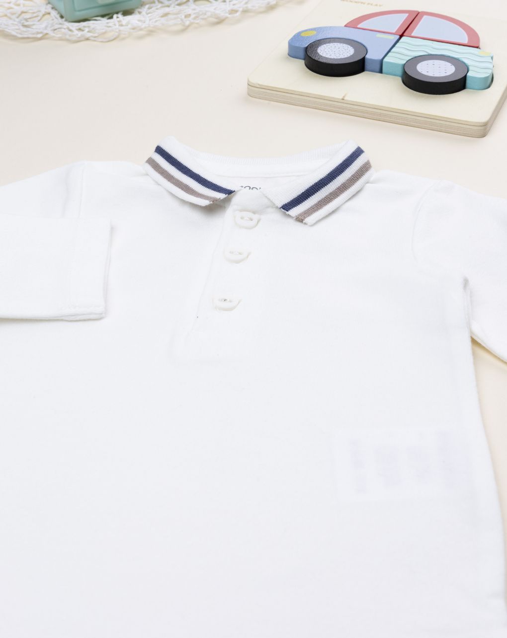 Body maniche lunghe bimbo bianco patch orso