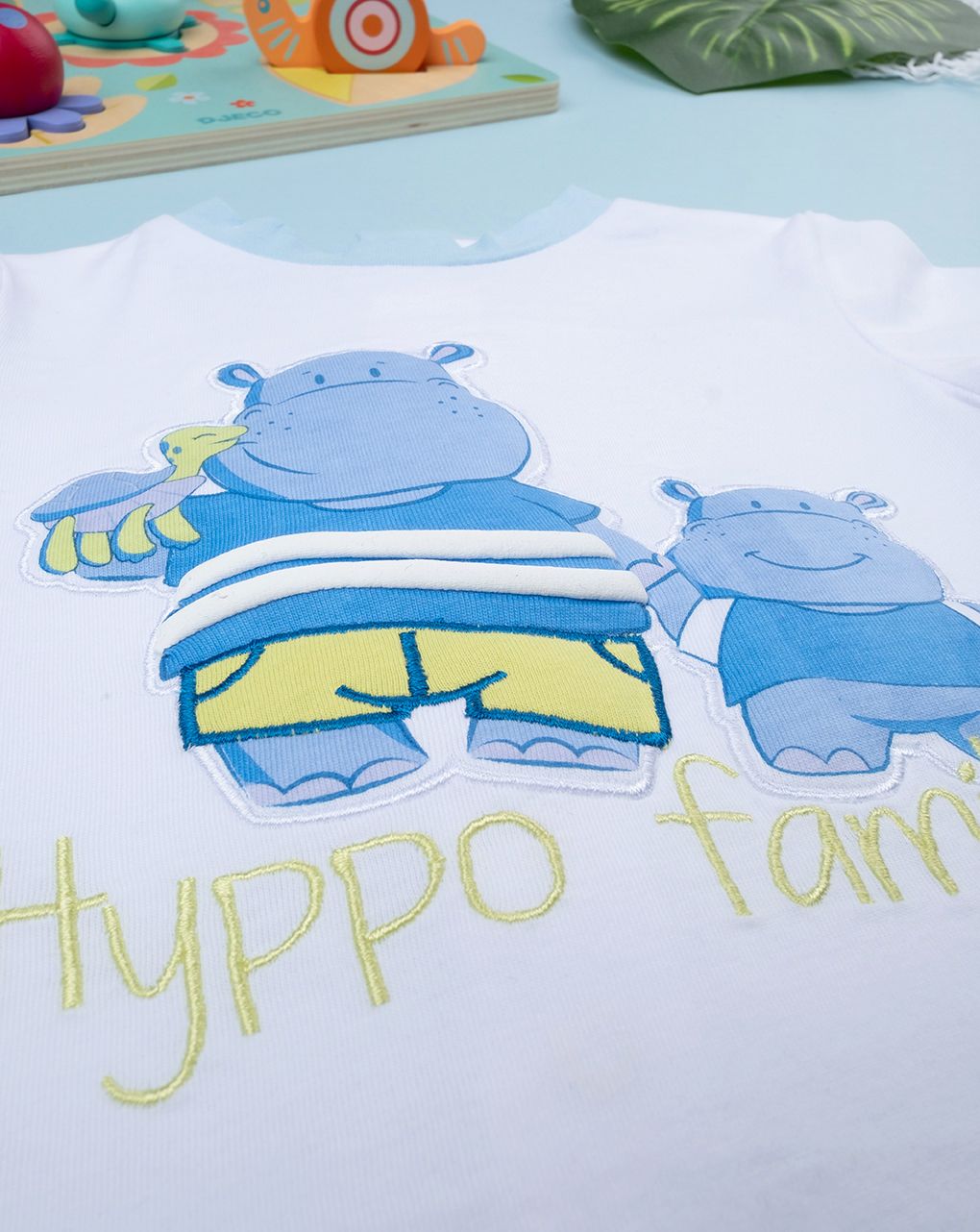 Completo corto da bambino maglia + shorts "hippo"