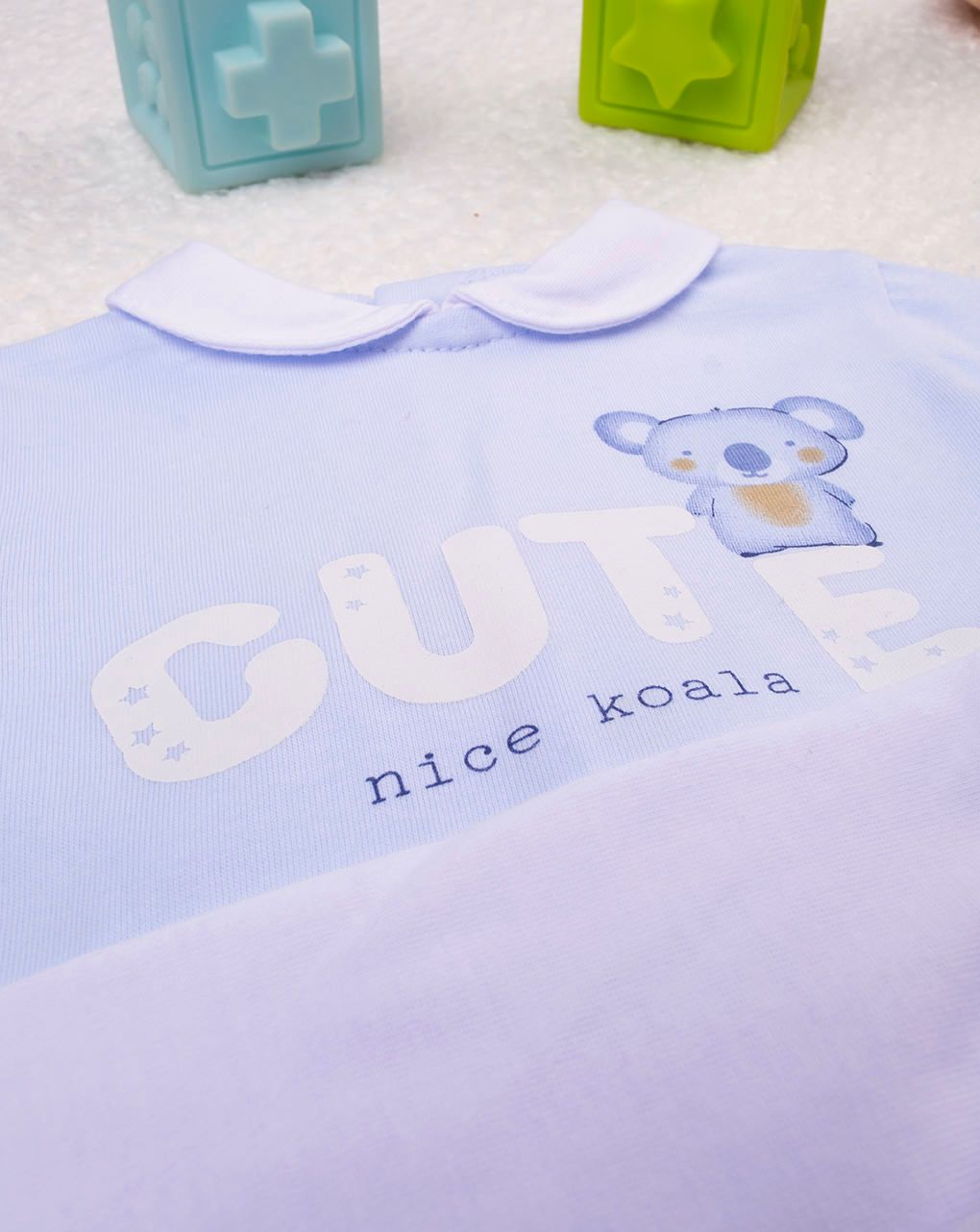 Completi in jersey azzurri e panna con ghette