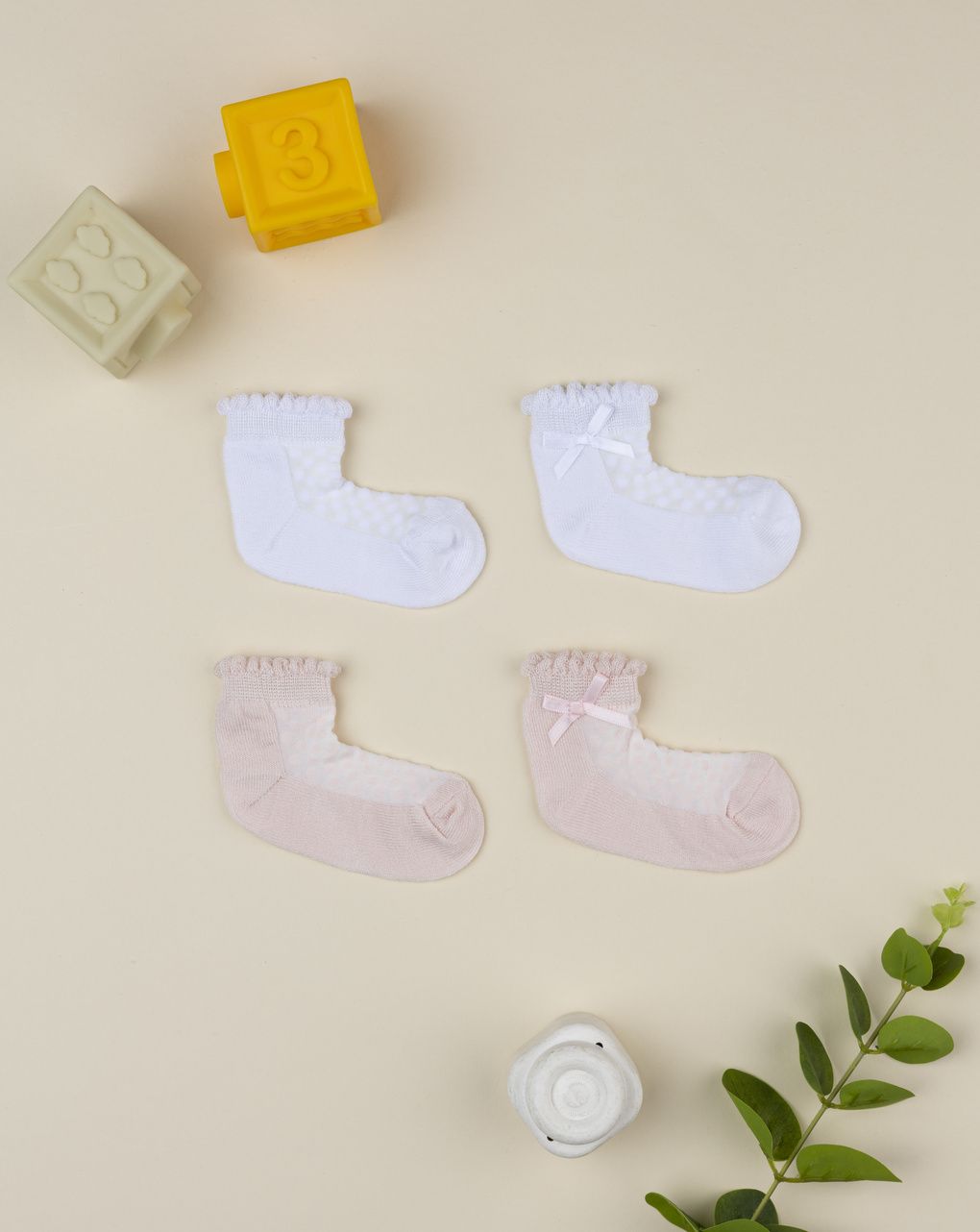 Pack 2 calze eleganti neonata