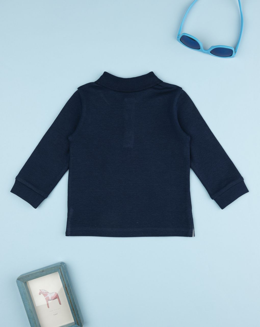 Polo bimbo blu maniche lunghe