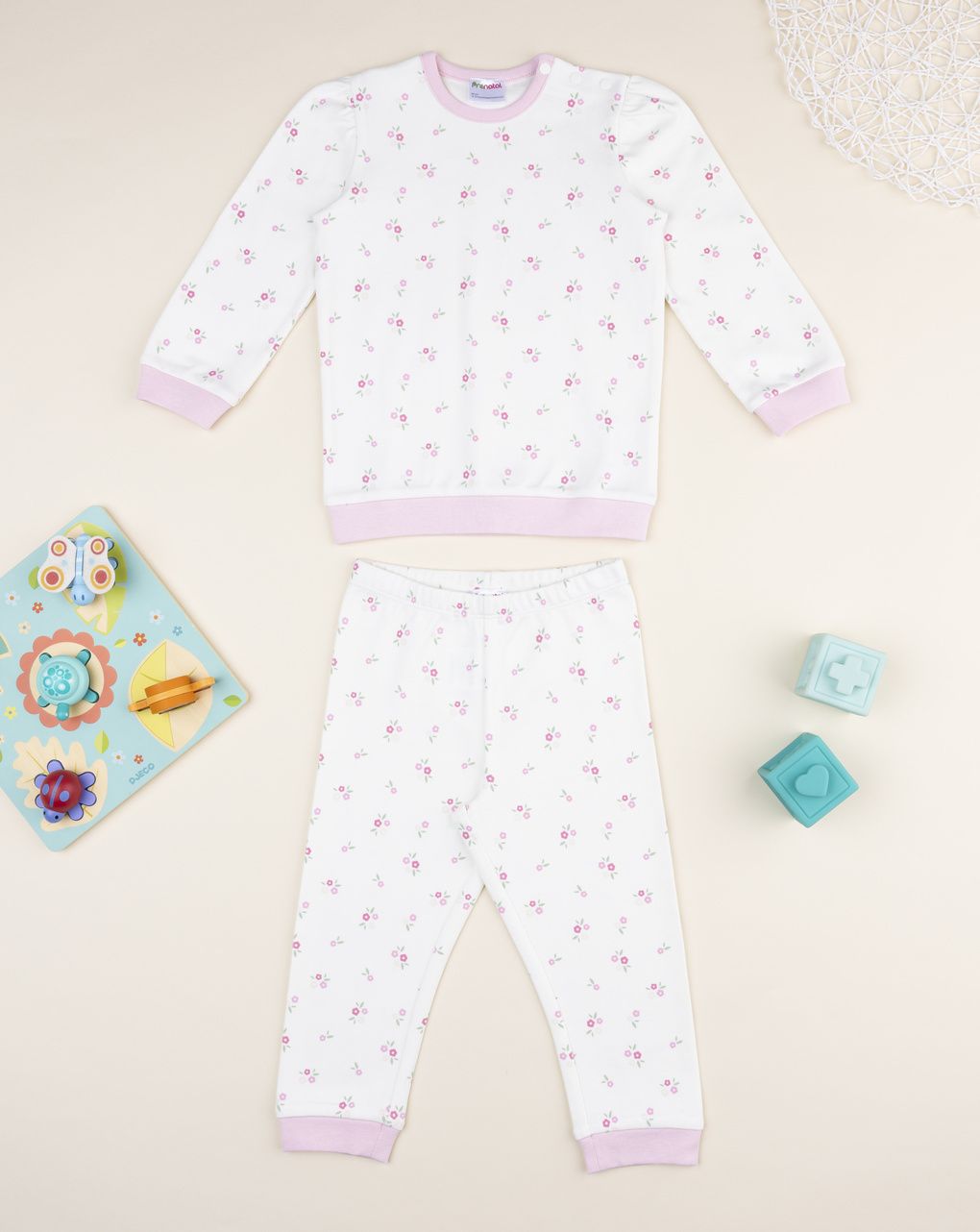 Pigiama bimba fiori allover