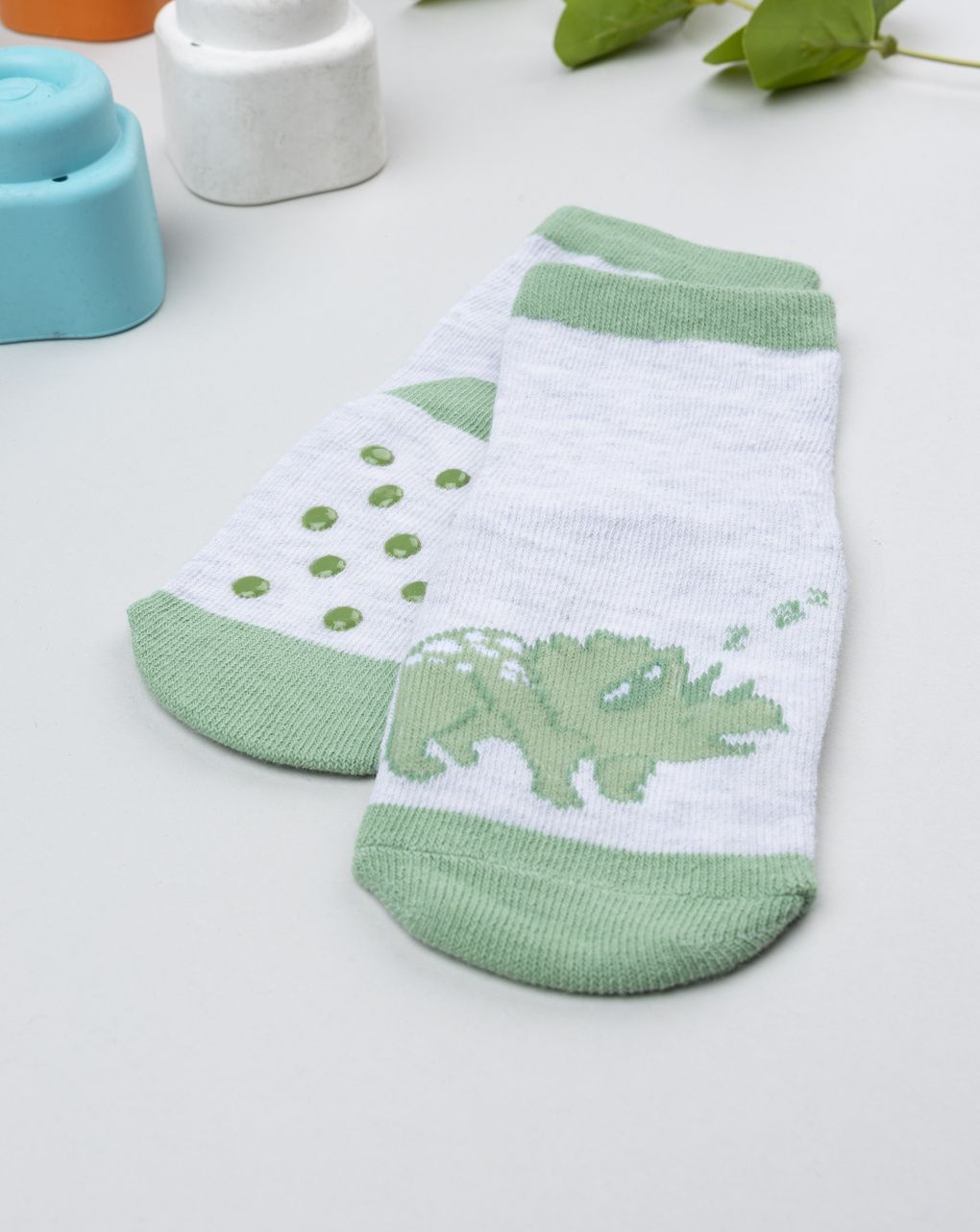 Antiscivolo bimbo grigio triceratopo