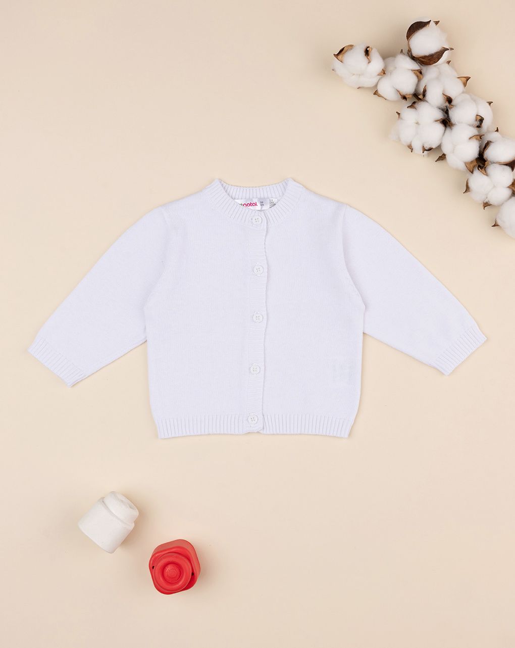 Cardigan bianco tricot corredino