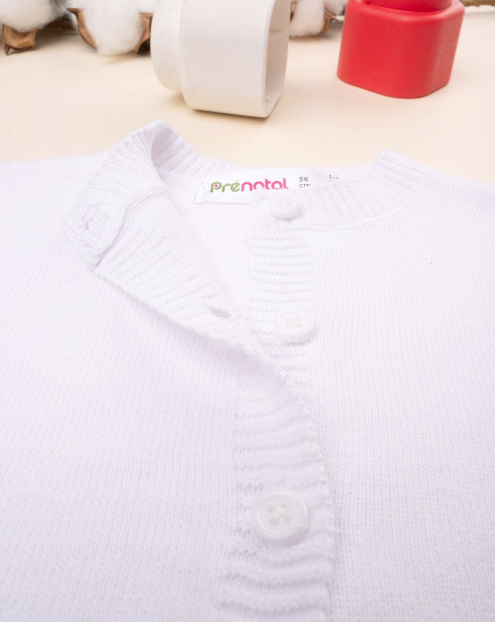 Cardigan bianco tricot corredino