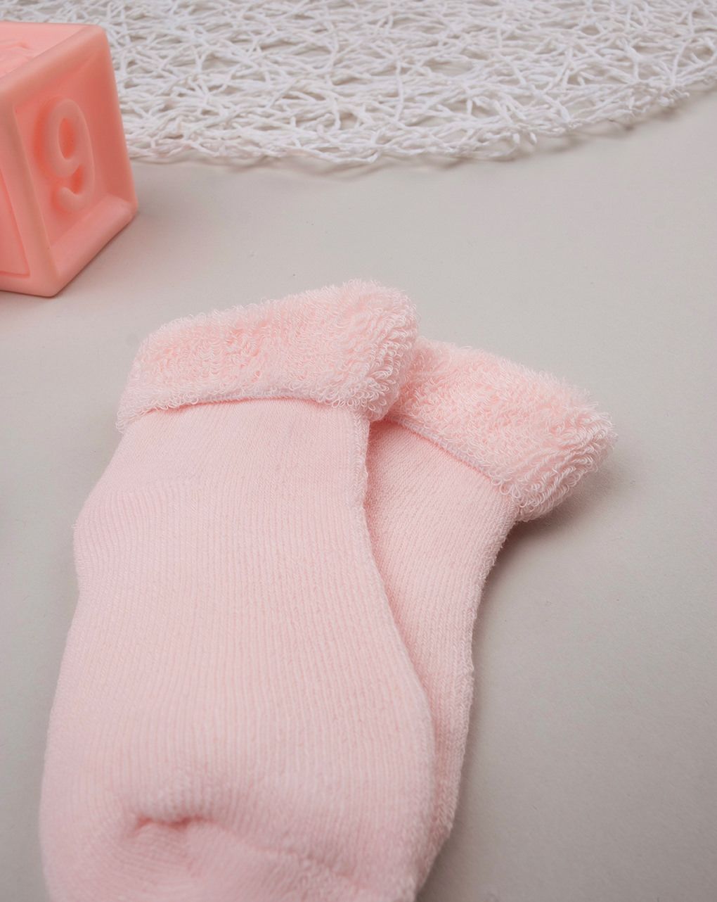 Pack 2 paia di calze in spugna rosa con cuori