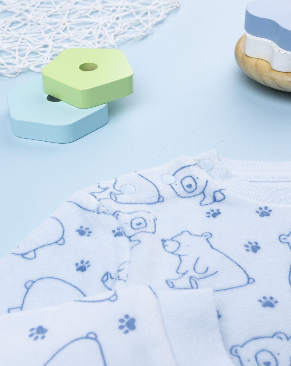Pigiama bimbo azzurro orsi allover