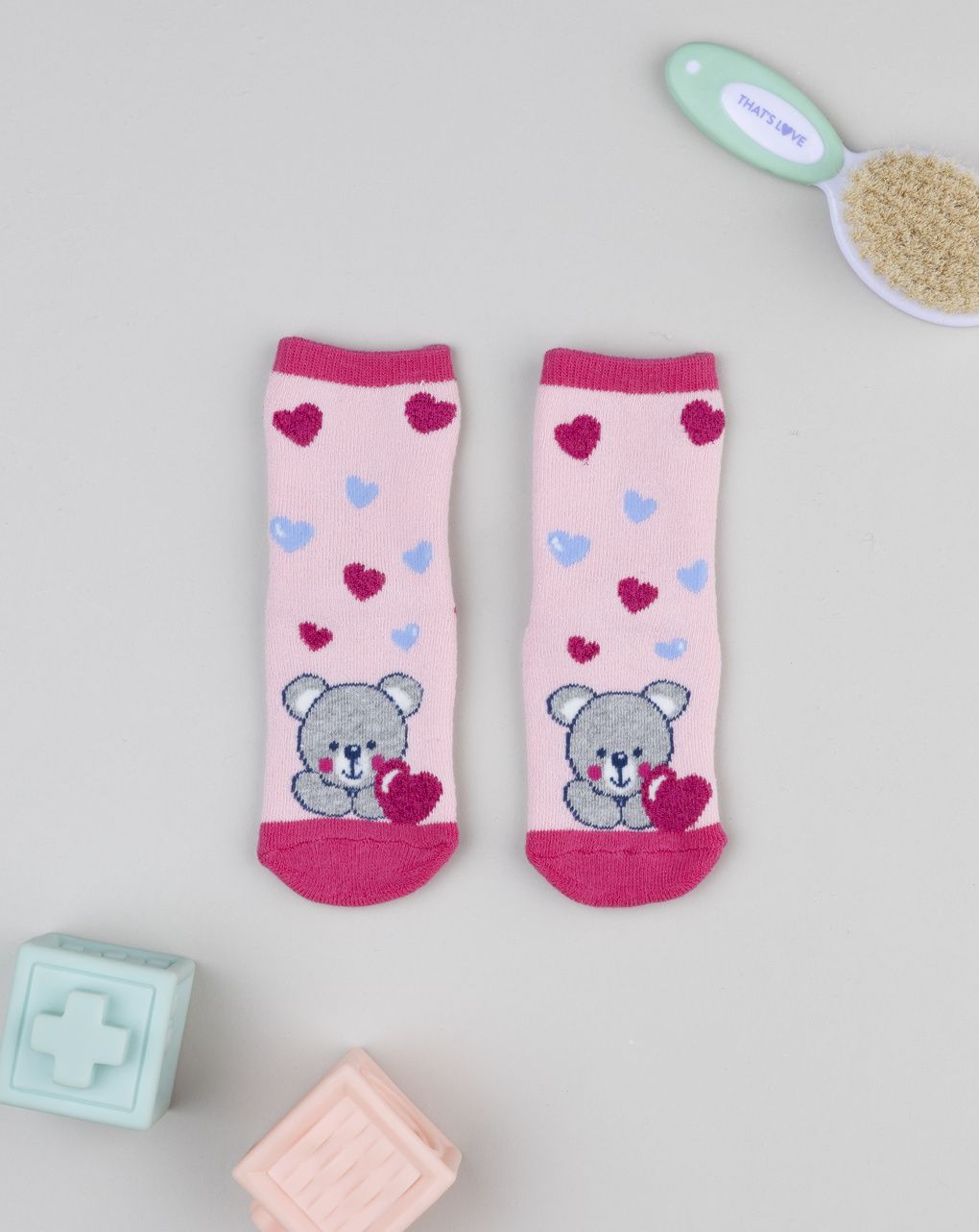 Antiscivolo bimba rosa orsetti/cuori