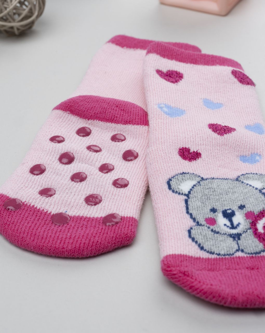 Antiscivolo bimba rosa orsetti/cuori