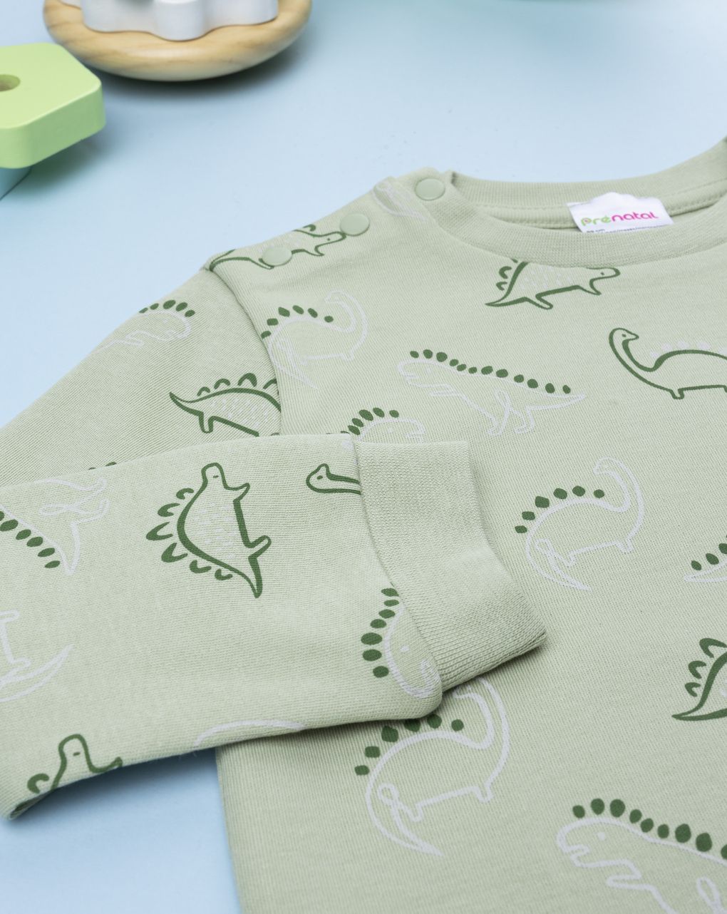 Pigiama bimbo verde dinosauri allover