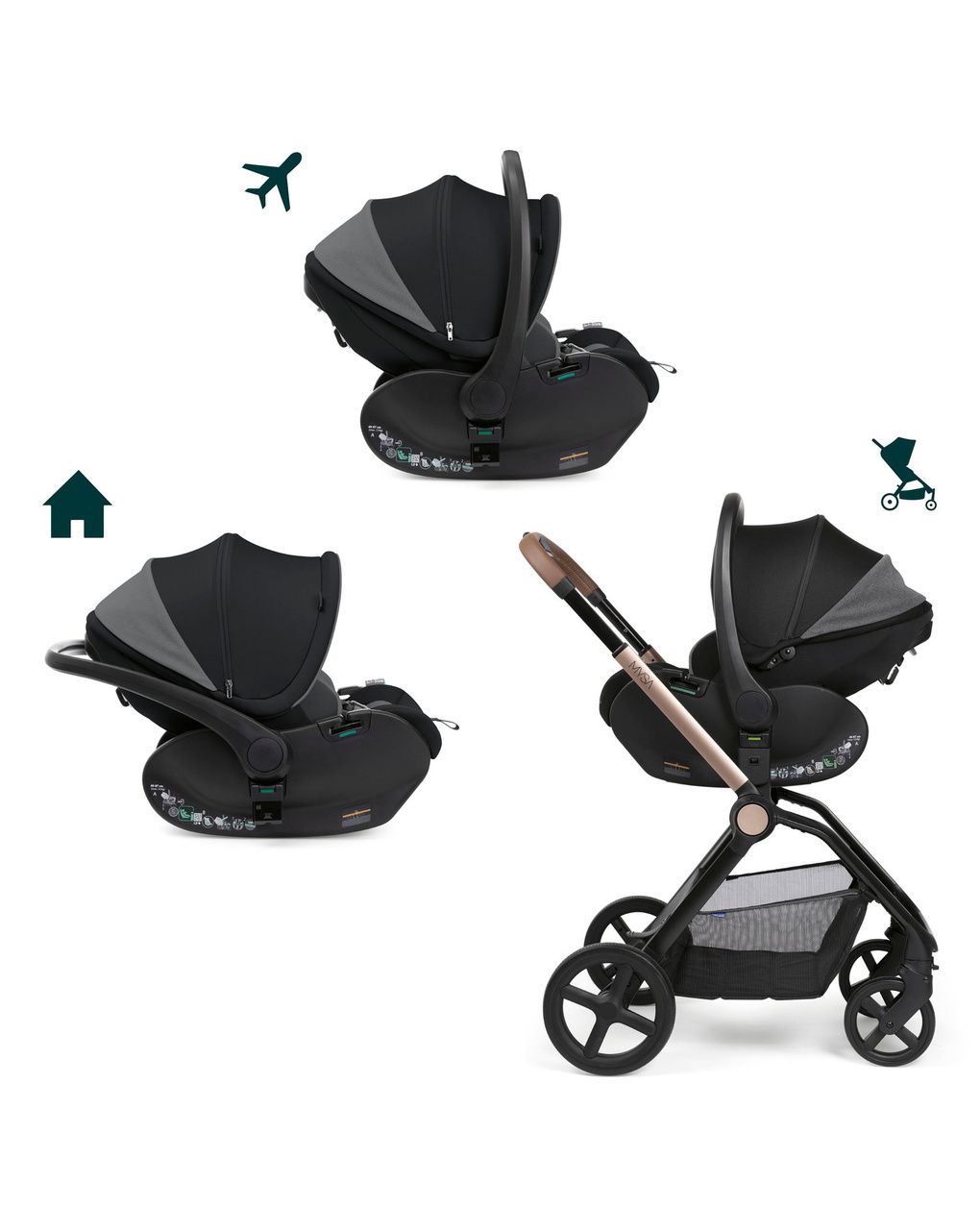 Seggiolino auto first seat recline black satin 40-87cm - chicco