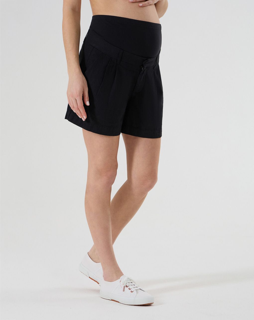 Shorts premaman neri misto lino