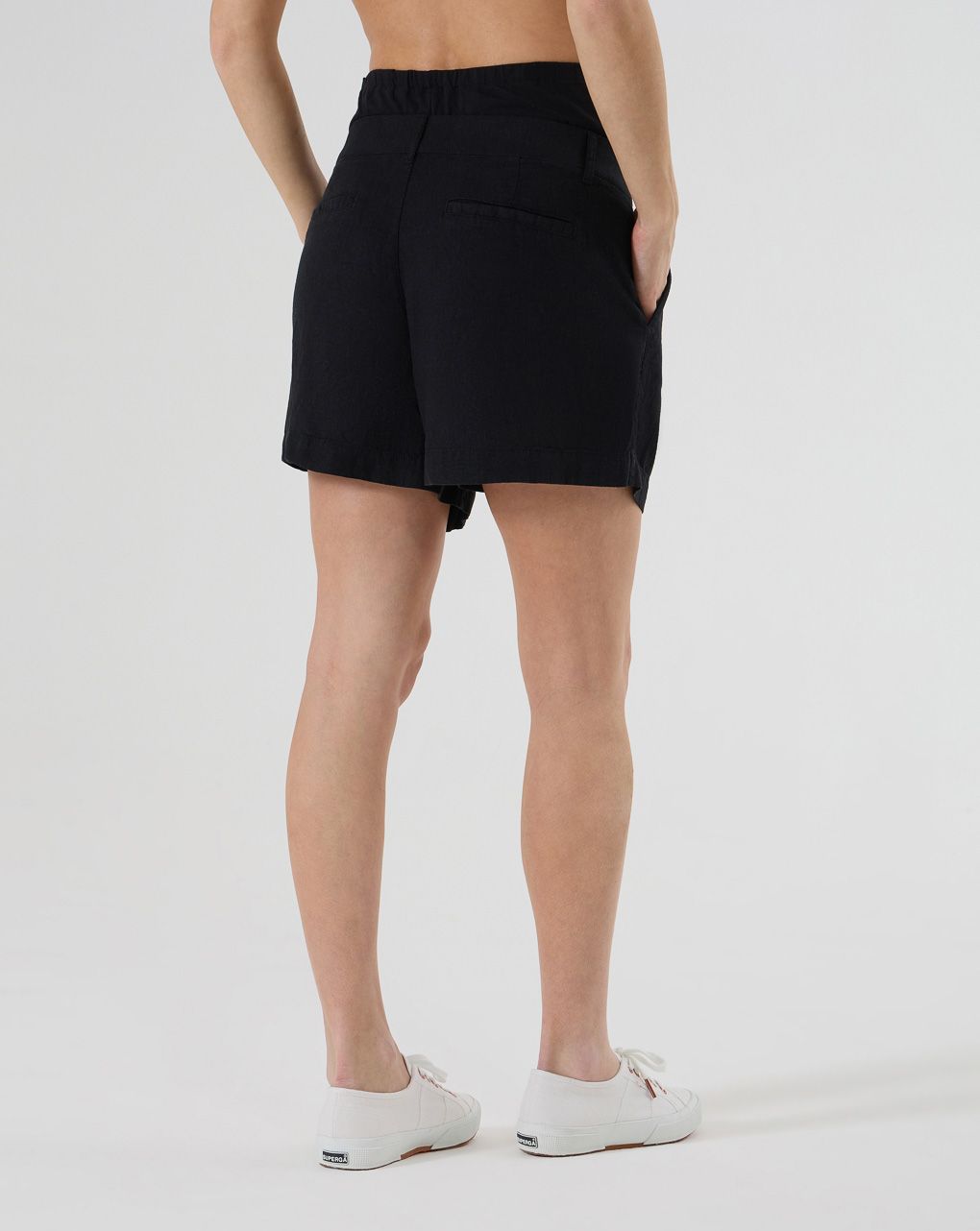 Shorts premaman neri misto lino