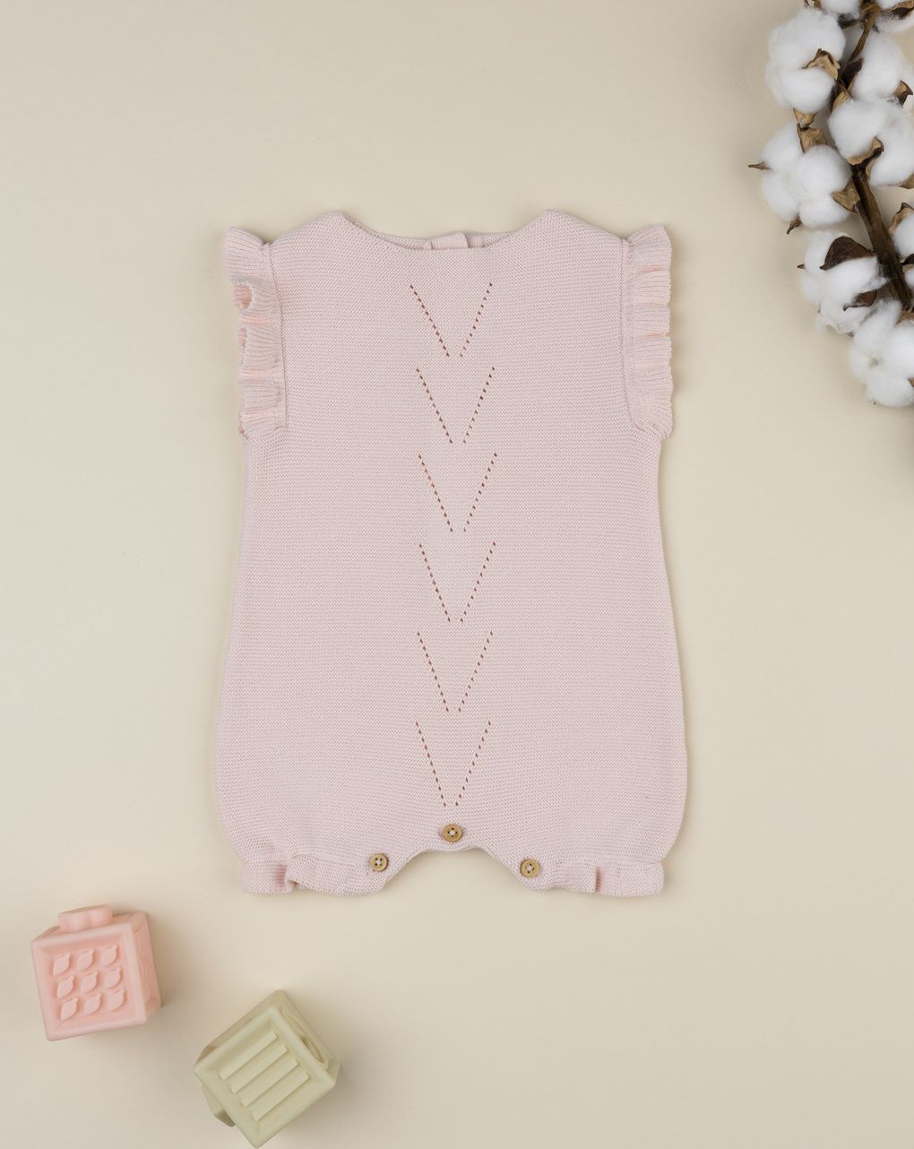 Pagliaccetto neonata tricot rosa