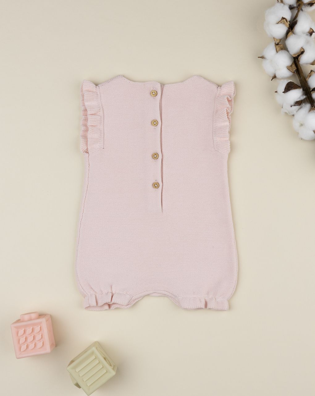 Pagliaccetto neonata tricot rosa