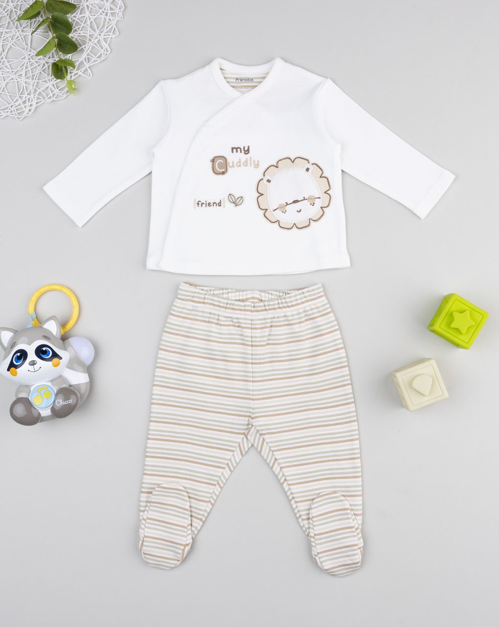 Completo bimbo bianco/beige lion