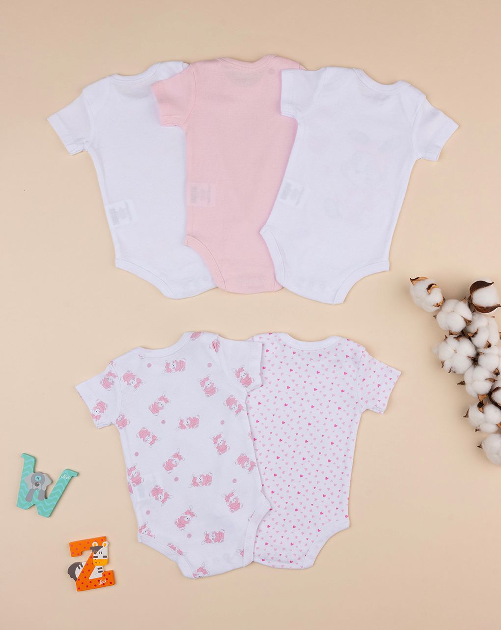 Pack 5 body cotone