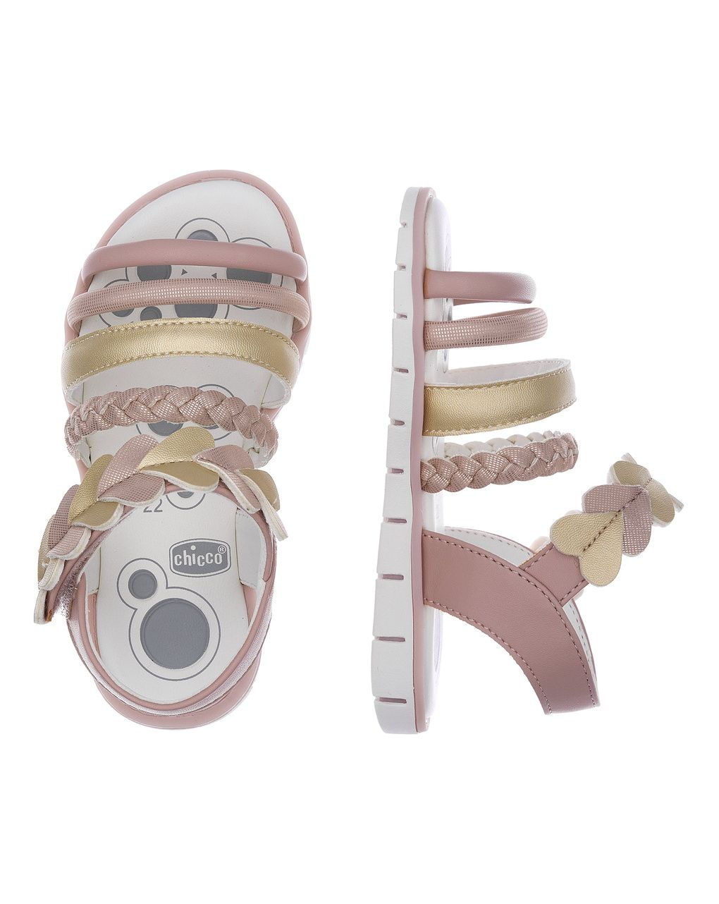 Sandalo covery chicco bimba rosa e oro