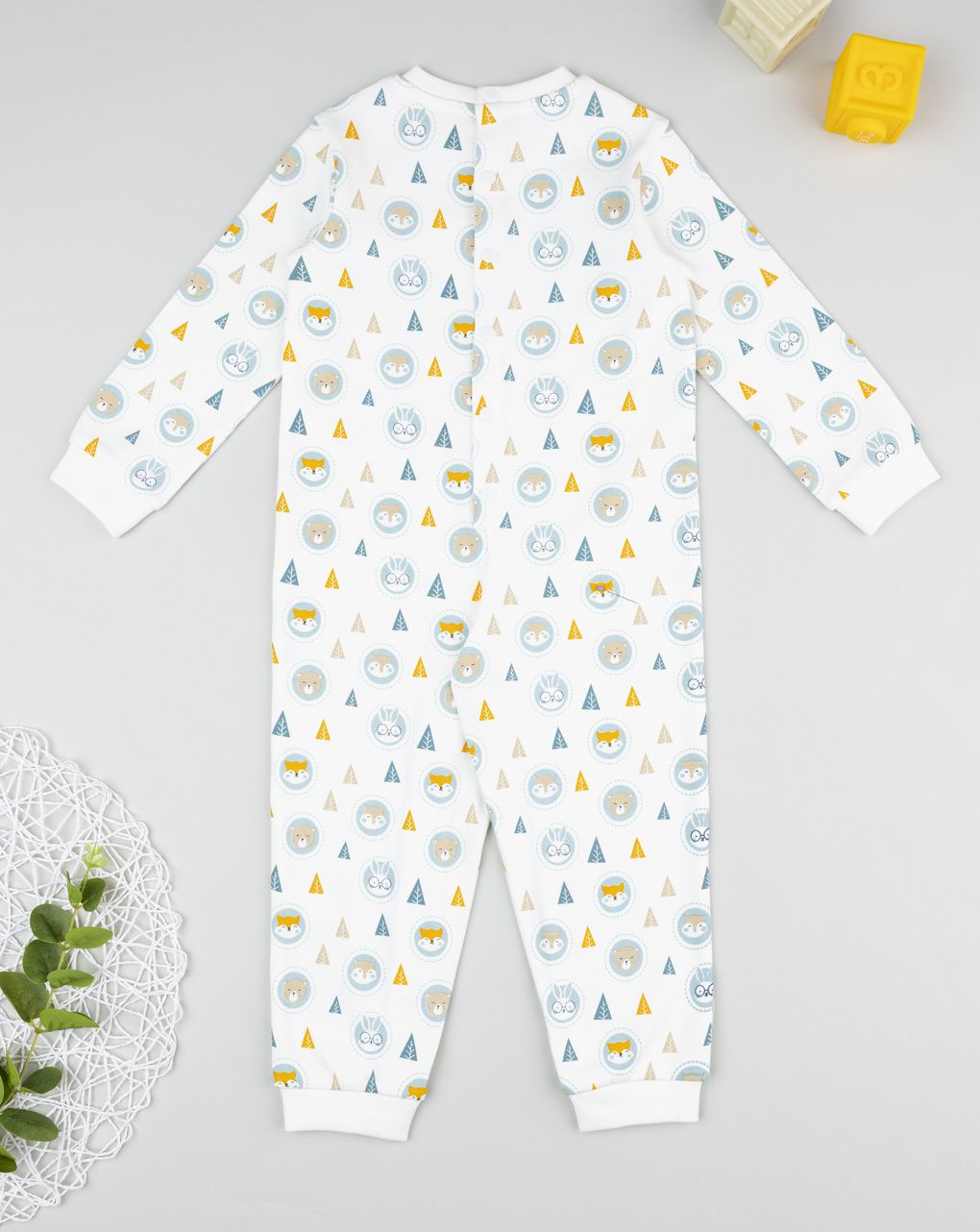 Pigiamone bimbo bianco wood