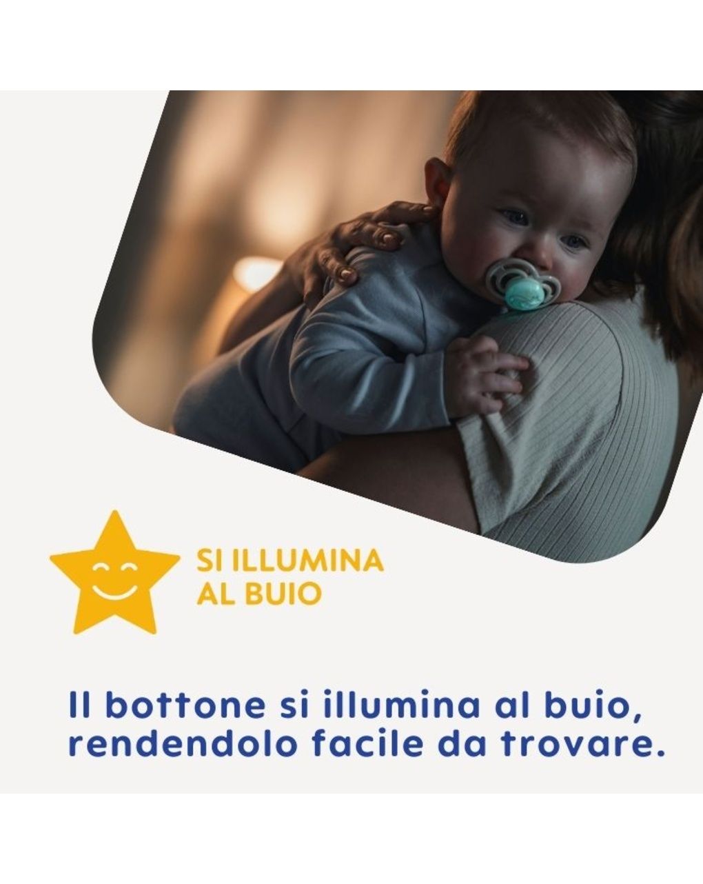 Succhietto perfect night confezione doppia  2-6 mesi con porta ciuccio - azzurro - mam