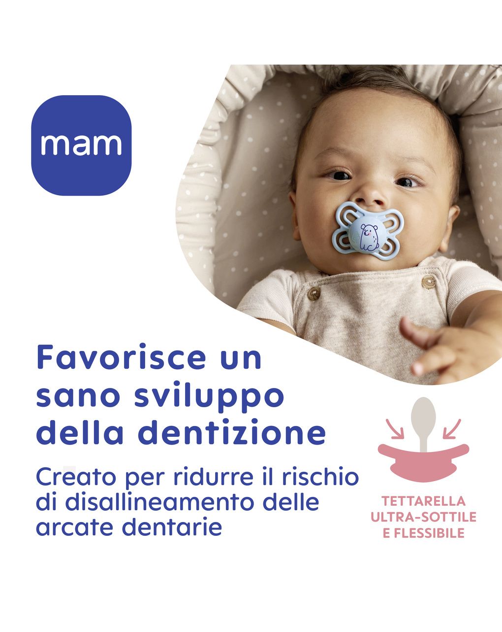 Succhietto perfect night confezione doppia 16+ mesi con porta ciuccio - neutro - mam