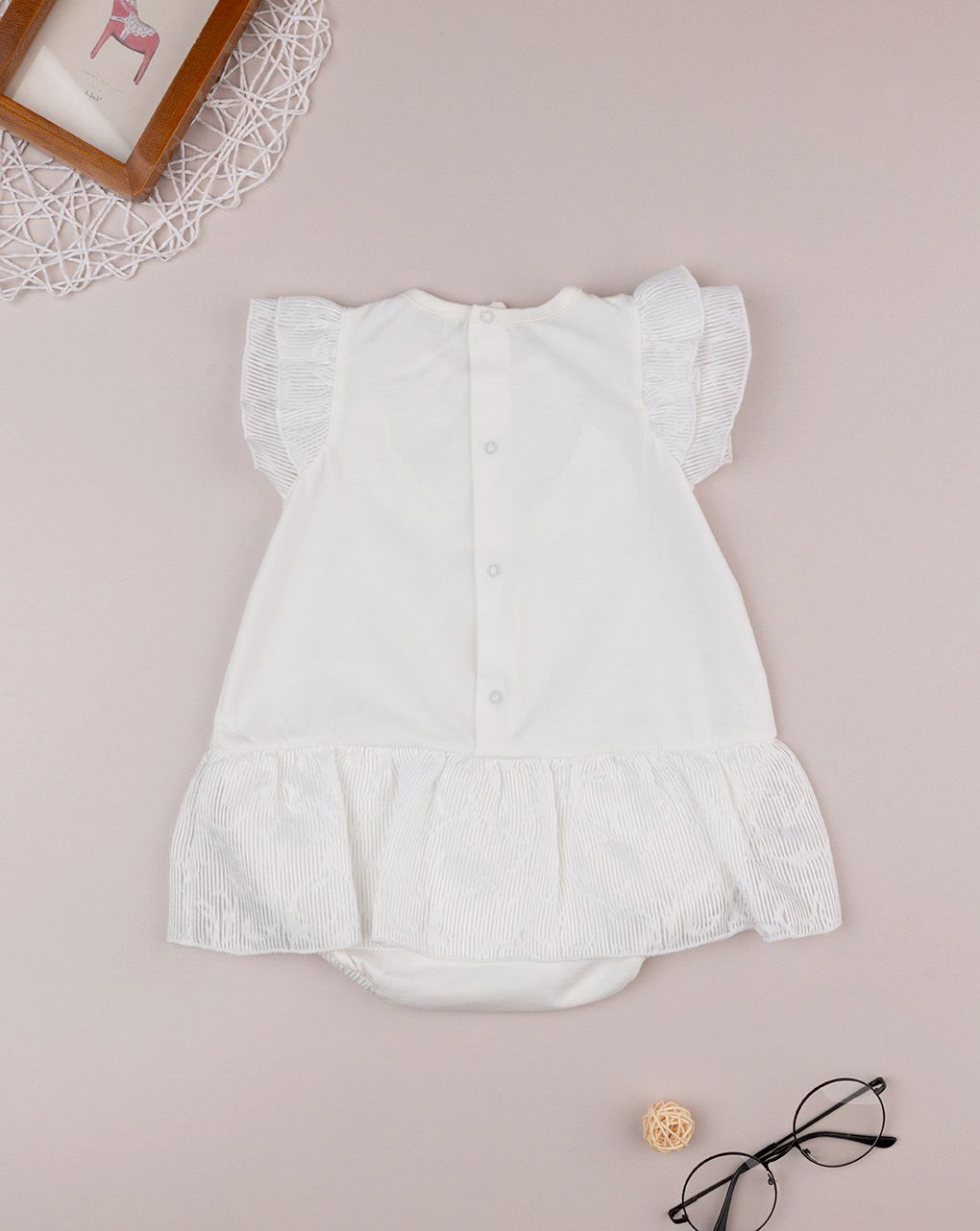 Pagliaccetto jersey bimba panna