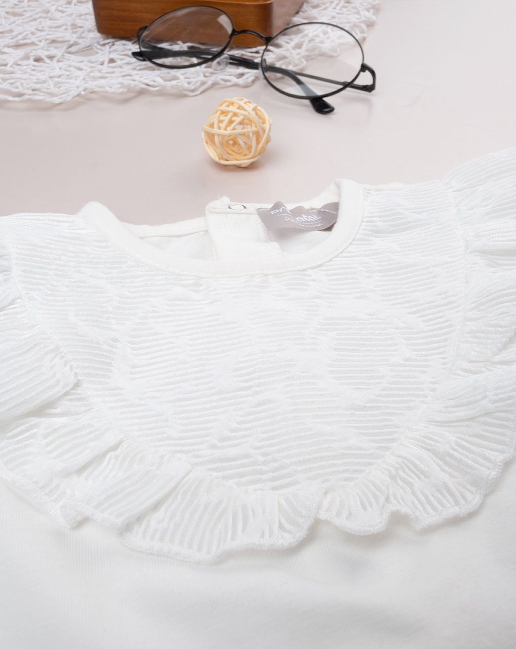 Pagliaccetto jersey bimba panna