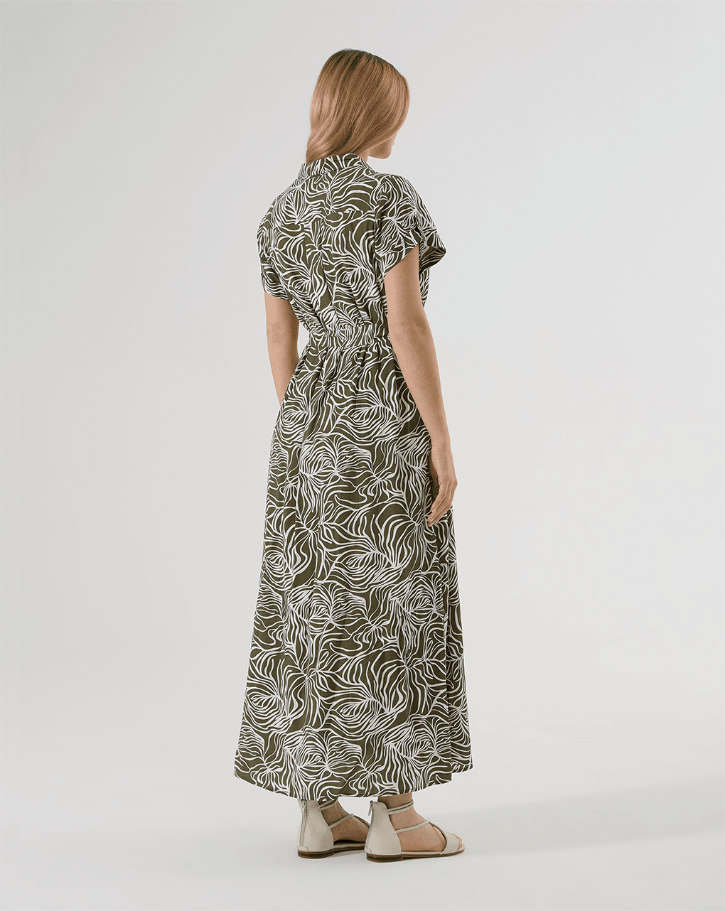 Abito premaman allattamento con stampa verde