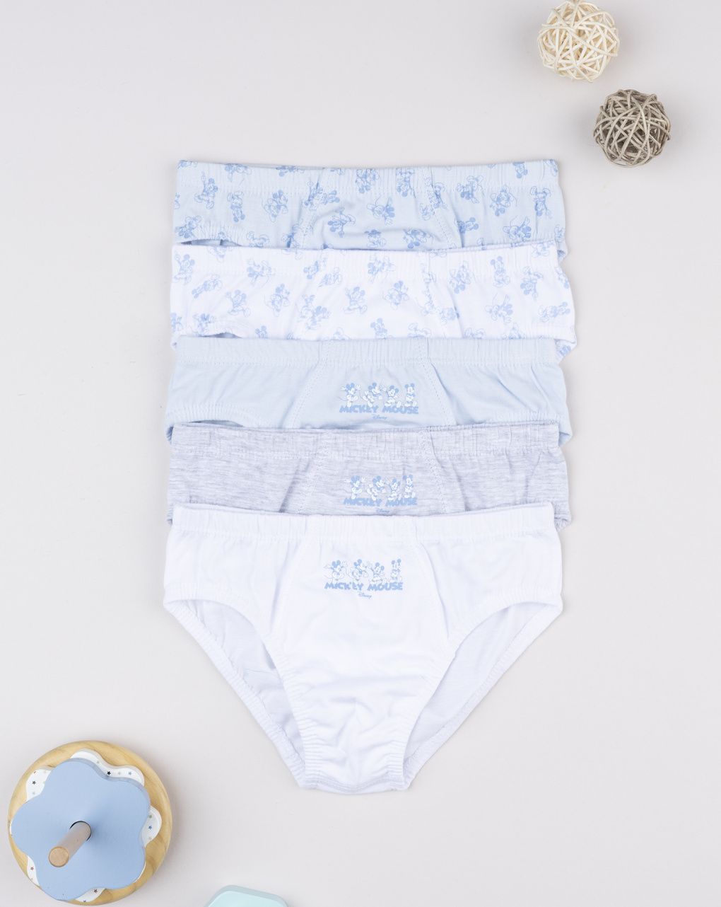Pack 5 slip bambino mickey