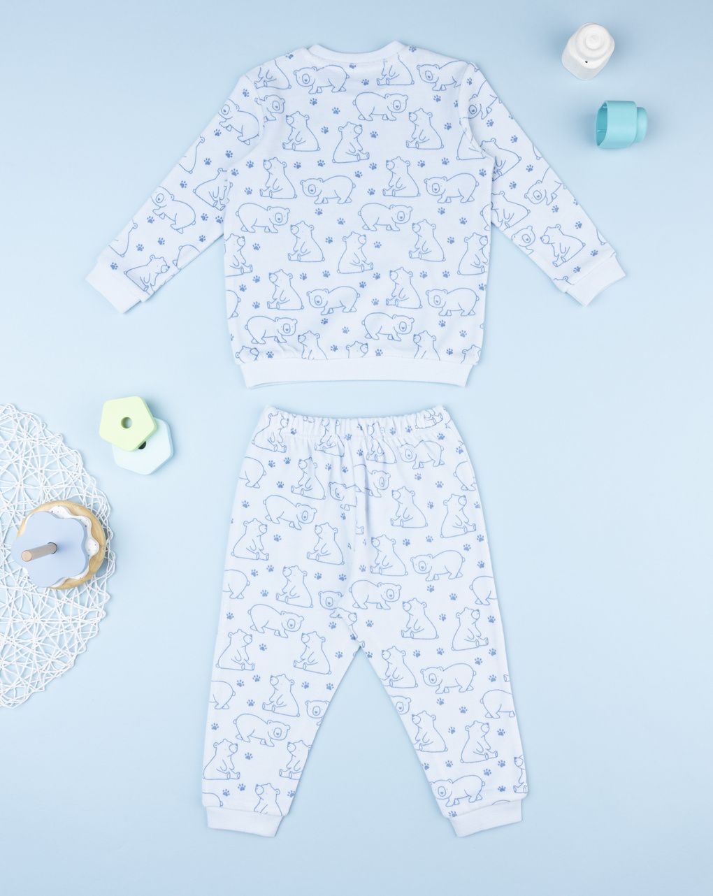 Pigiama bimbo azzurro orsi allover