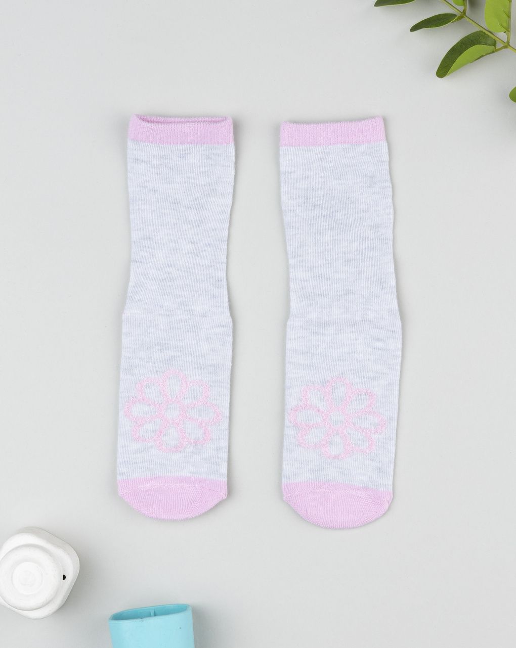 Antiscivolo bimba grigio margherita