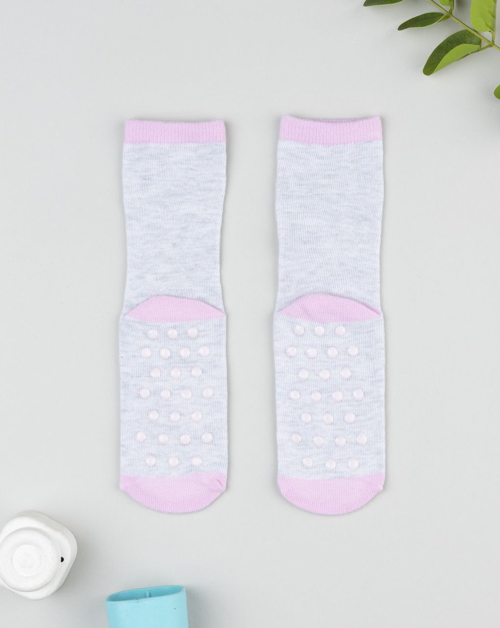 Antiscivolo bimba grigio margherita