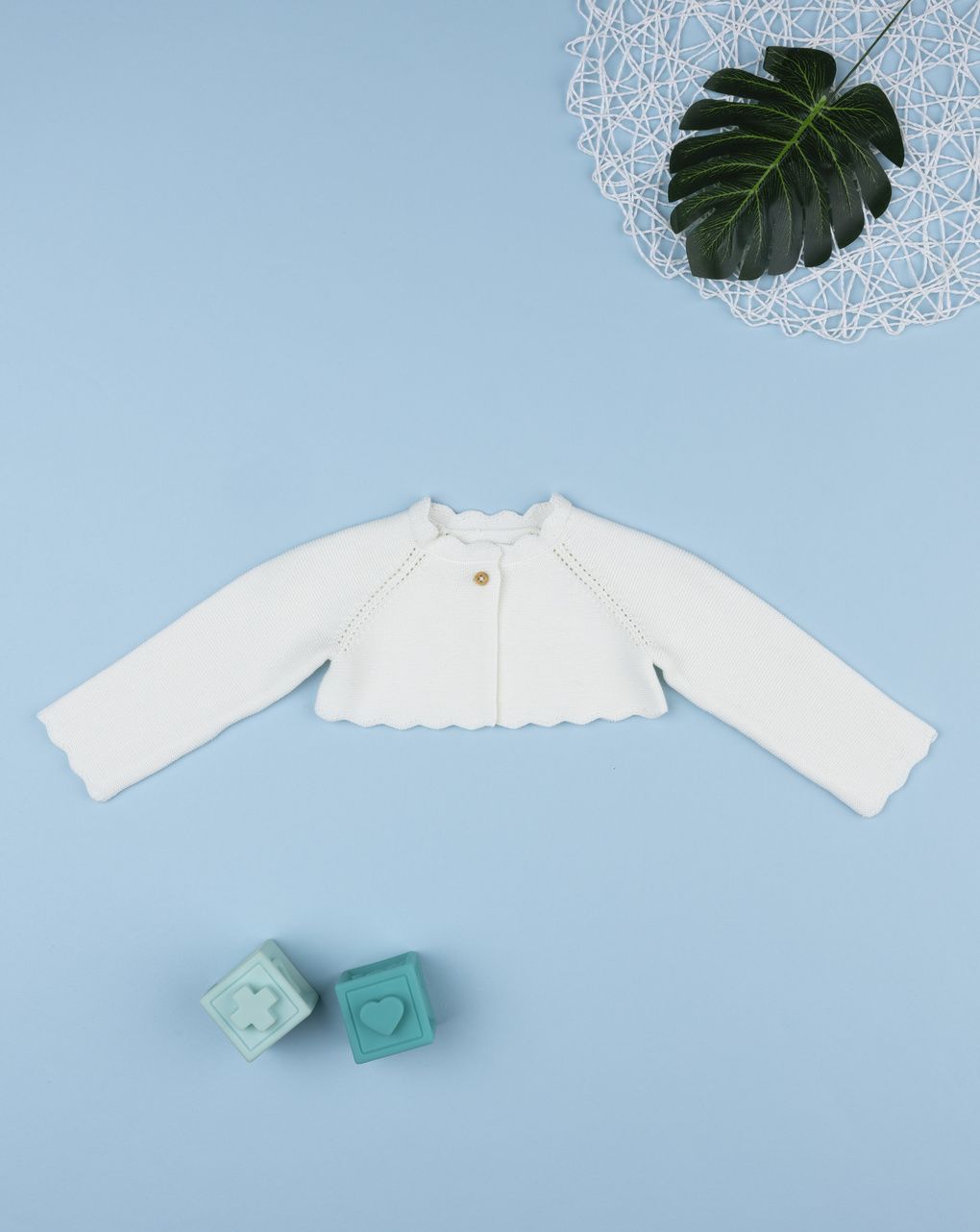 Cardigan bianco tricot bimba